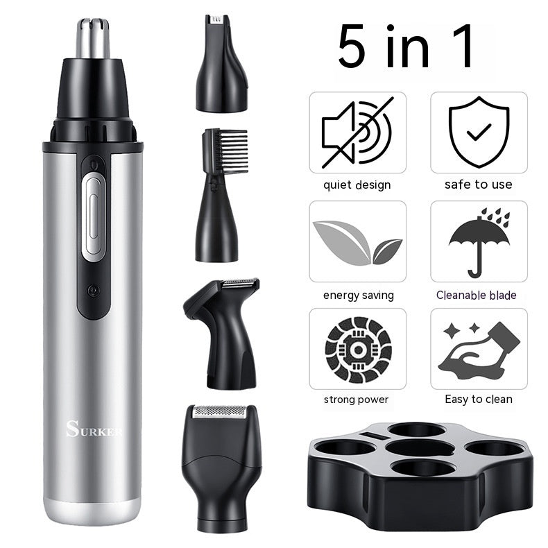 Five-in-one Multifunctional USB Charging Portable Mini Nose Ear Hair Trimmer - Otaj Gifts