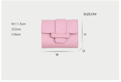 Pure Color Drawstring Tri-fold Ladies Purse Women's Coin Purse Clutch - Otaj Gifts