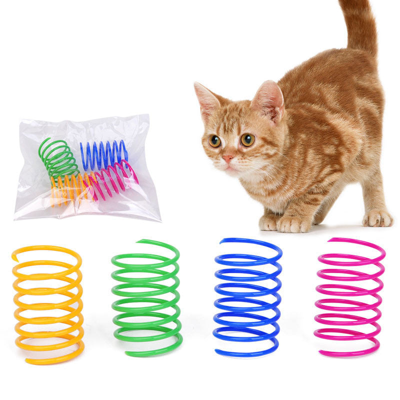 Plastic Spring Cat Toy Interactive Play Ball - Otaj Gifts