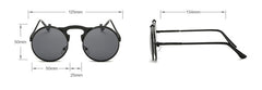 New Vintage Round Steampunk Sunglasses Flip-Up UV Protection Metal Frame Men And Women Summer Cycling Sun Glasses - Otaj Gifts