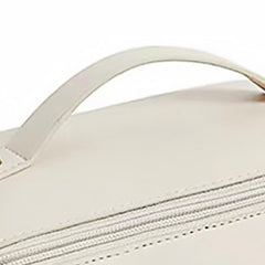 Pillow Cosmetic Bag Milk White High Capacity PU Leather Waterproof Cosmetic Pouch for Daily Travel - Otaj Gifts