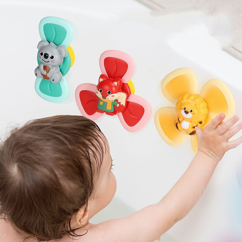 Spinning Top Baby Sucker Top Toy Creative Bath Swimming Water Toys Sucker Suction Cup Fun Game Baby Teether Toys - Otaj Gifts