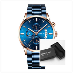 CRRJU six-pin steel band solid men's personalized watch - Otaj Gifts