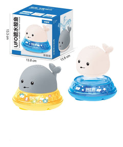 Baby Cute Cartoon Whale Floating Spraying Water Bath Toys With Light Music LED Light Baby Toys - Otaj Gifts