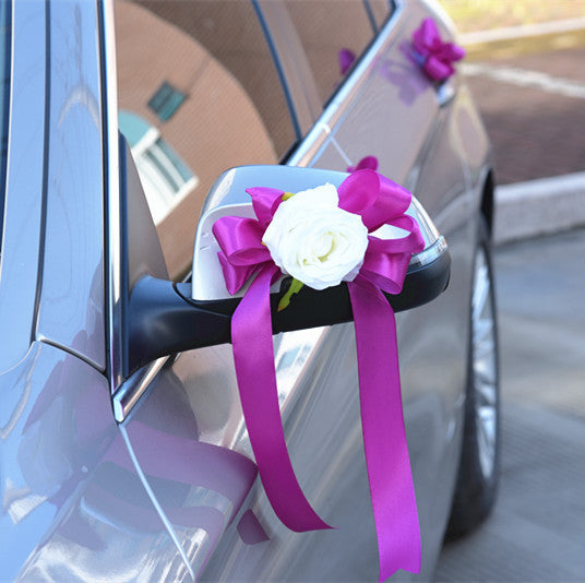 Eternal Angel Gifts Wedding Car Decoration Supplies Rear View Mirror Flowers Wedding Celebration Supplies - Otaj Gifts