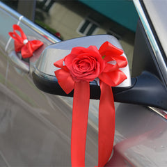Eternal Angel Gifts Wedding Car Decoration Supplies Rear View Mirror Flowers Wedding Celebration Supplies - Otaj Gifts