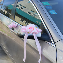 Eternal Angel Gifts Wedding Car Decoration Supplies Rear View Mirror Flowers Wedding Celebration Supplies - Otaj Gifts