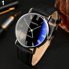 Watch Fashion Blu-ray Roman Literal Business Men's Watch Brand Quartz Watch - Otaj Gifts