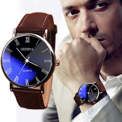 Watch Fashion Blu-ray Roman Literal Business Men's Watch Brand Quartz Watch - Otaj Gifts