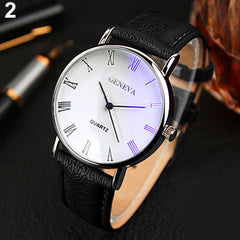 Watch Fashion Blu-ray Roman Literal Business Men's Watch Brand Quartz Watch - Otaj Gifts