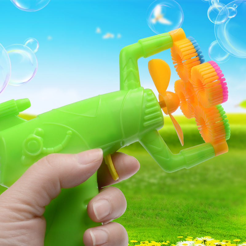 Electric Automatic Bubble Blower Maker Machine Gun with Mini Fan Kids Outdoor Sports Educational Toys - Otaj Gifts