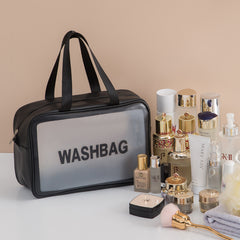 Korean Portable Large-Capacity Portable Travel Transparent Toilet Bag Pu Waterproof Scrub Cosmetic Bag Skin Care Product Storage Bag - Otaj Gifts