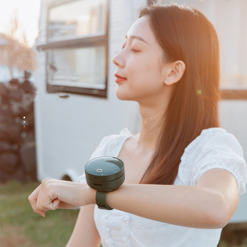 Portable Wrist Fan Mirror Leafless USB Rechargeable 3 Speed Adjustable Air Cooler Handheld - Otaj Gifts