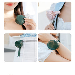 Portable Wrist Fan Mirror Leafless USB Rechargeable 3 Speed Adjustable Air Cooler Handheld - Otaj Gifts