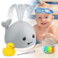 Baby Cute Cartoon Whale Floating Spraying Water Bath Toys With Light Music LED Light Baby Toys - Otaj Gifts