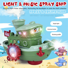 Electric Water Rotating Spray Ship Toys Cartoon Boat Funny Baby Bath Toys - Otaj Gifts