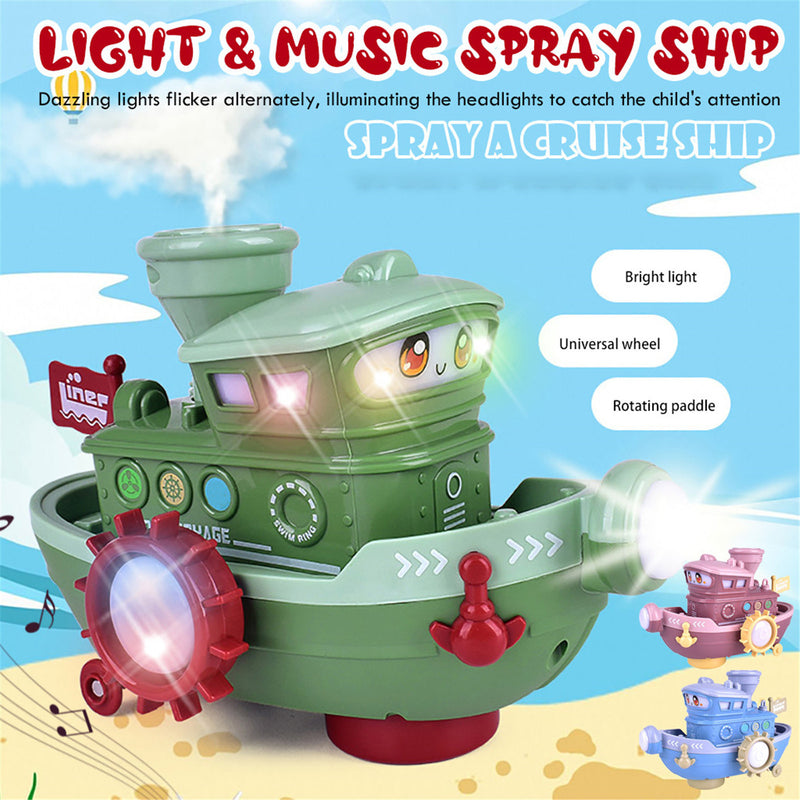 Electric Water Rotating Spray Ship Toys Cartoon Boat Funny Baby Bath Toys - Otaj Gifts