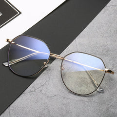 Glasses Myopia With Degree With Glasses Frame Female Korean Retro Metal Round Face Glasses Frame Super Light - Otaj Gifts