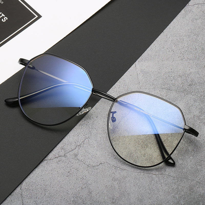 Glasses Myopia With Degree With Glasses Frame Female Korean Retro Metal Round Face Glasses Frame Super Light - Otaj Gifts