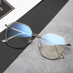 Glasses Myopia With Degree With Glasses Frame Female Korean Retro Metal Round Face Glasses Frame Super Light - Otaj Gifts