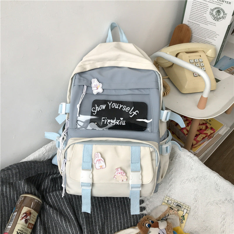 College Style School Bag Female Korean Version Harajuku High School Student Junior High School Student Backpack - Otaj Gifts