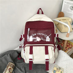 College Style School Bag Female Korean Version Harajuku High School Student Junior High School Student Backpack - Otaj Gifts