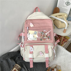 College Style School Bag Female Korean Version Harajuku High School Student Junior High School Student Backpack - Otaj Gifts