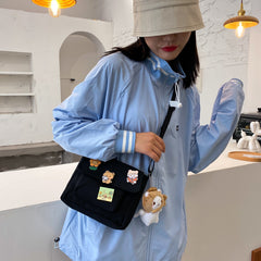Cute Canvas Small Bag Diagonal Bag All-Match Student Girl Shoulder Bag - Otaj Gifts