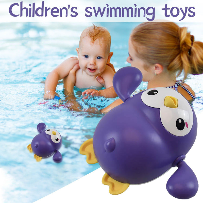 Baby Bath Toy Kawaii Swimming Penguin Bath Pool Toy Cute Wind Up Little Penguin Bath Toys Set Baby Montessori Educational Toys - Otaj Gifts