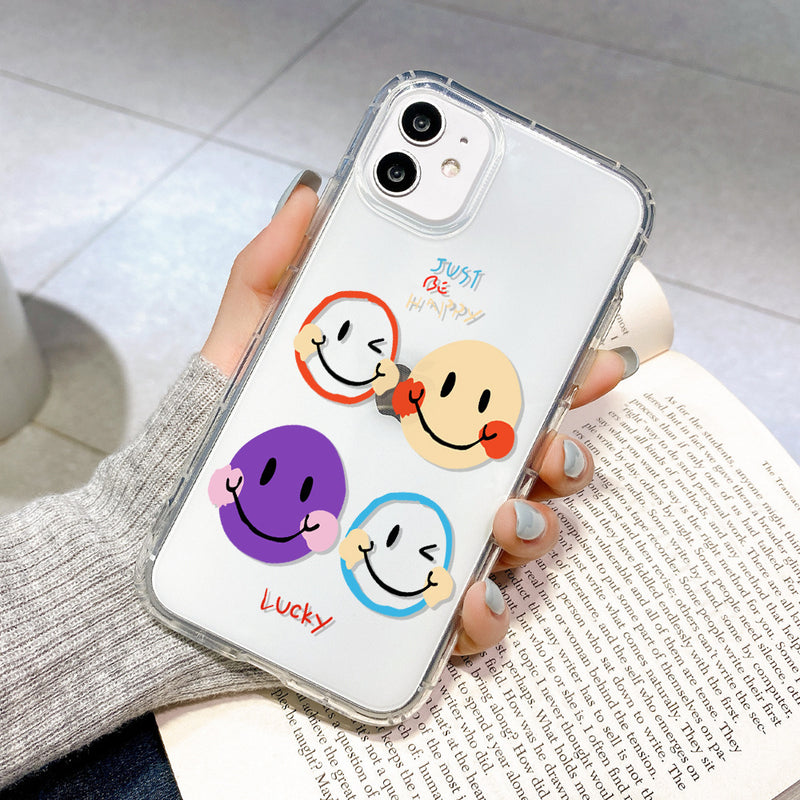 Compatible with Apple, Compatible with Apple , Transparent Painted IPhone11 Apple 12pro Air Cushion Anti-fall - Otaj Gifts