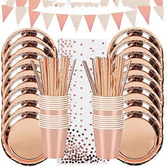 Hot selling Hot Stamping Polka Dot Disposable Tableware Birthday Party Holiday Wedding Party Layout Supplies Combo Package - Otaj Gifts
