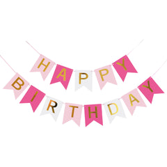 Birthday Party Decoration Swallowtail Hot Stamping Flag Happy Birthday - Otaj Gifts