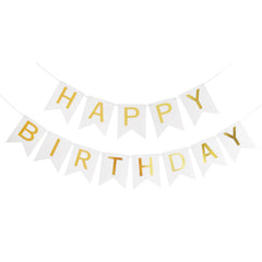 Birthday Party Decoration Swallowtail Hot Stamping Flag Happy Birthday - Otaj Gifts