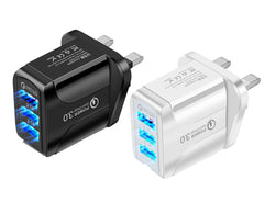 Fast Charge Mobile Phone Charger 3USB Smart European Standard American Standard British Standard 5V9V12V Multiport Travel Charger - Otaj Gifts
