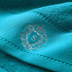 Pure Cotton Bath Towel Oversized Embroidered Absorbent Facial Towel - Otaj Gifts