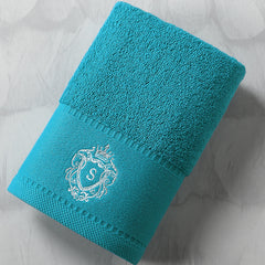 Pure Cotton Bath Towel Oversized Embroidered Absorbent Facial Towel - Otaj Gifts
