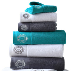 Pure Cotton Bath Towel Oversized Embroidered Absorbent Facial Towel - Otaj Gifts