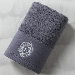 Pure Cotton Bath Towel Oversized Embroidered Absorbent Facial Towel - Otaj Gifts