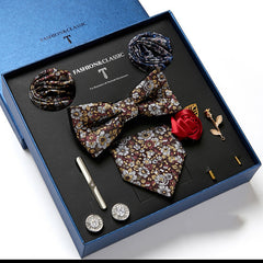 New Men's Gift Box Tie Fashion Business Striped Necktie Square Scarf Combination Set Gift Box Gift - Otaj Gifts