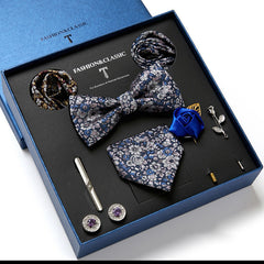 New Men's Gift Box Tie Fashion Business Striped Necktie Square Scarf Combination Set Gift Box Gift - Otaj Gifts