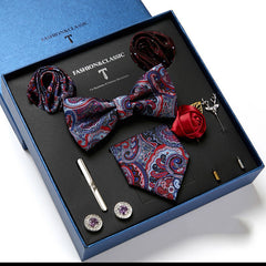 New Men's Gift Box Tie Fashion Business Striped Necktie Square Scarf Combination Set Gift Box Gift - Otaj Gifts