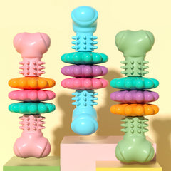 Dog Chew Toy Dog Bone Type  Dogs Teeth Cleaning Toys Indestructible TPR Bone Chewing Bite Resistant Teething Toys  Pet Products - Otaj Gifts