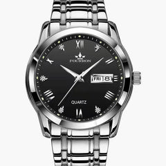 New Luminous Double Calendar Quartz Stainless Steel Waterproof Men's Watch With Watch - Otaj Gifts