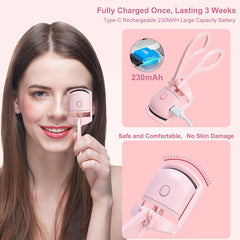 Eyelash Curler Portable Electric Heated Comb Eye Lash Long Lasting Eyelashes Curls Thermal Eyelash Curler Makeup Tools Heated Eyelash Curlers,Rechargeable Electric Eyelash Curler,Handheld Eyelash Heat - Otaj Gifts