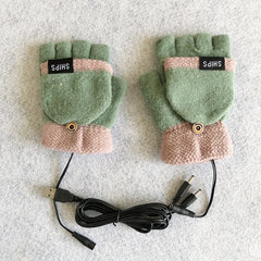 USB Electrically Heated Gloves Half Finger Gloves Indoor Outdoor - Otaj Gifts