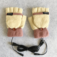 USB Electrically Heated Gloves Half Finger Gloves Indoor Outdoor - Otaj Gifts