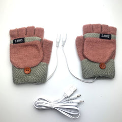 USB Electrically Heated Gloves Half Finger Gloves Indoor Outdoor - Otaj Gifts