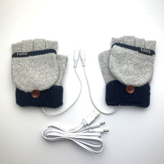 USB Electrically Heated Gloves Half Finger Gloves Indoor Outdoor - Otaj Gifts