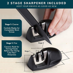 7-Piece High Carbon Stainless Steel Kitchen Knife Set With Handles And Sharpener - Otaj Gifts