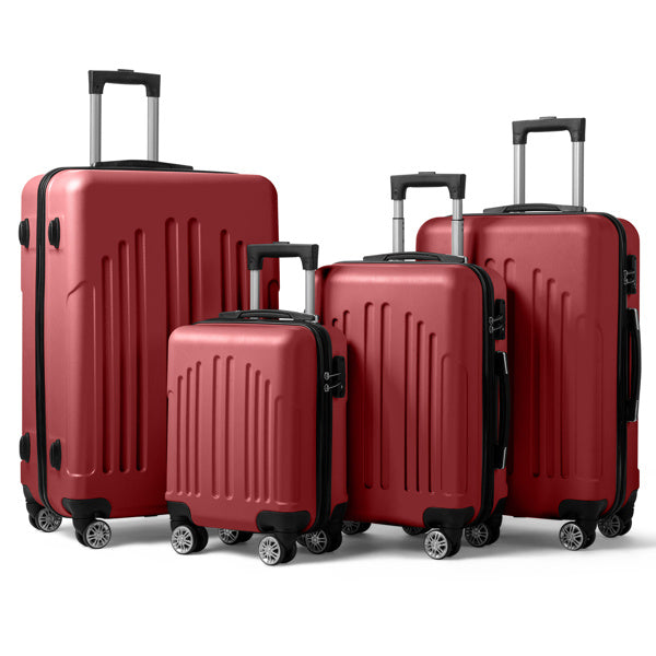 Curved Vertical Stripe 4-in-1 Trolley Case 16in 20in 24in 28in ABS Aluminum Alloy Tie Rod - Otaj Gifts